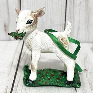 The Danbury Mint Christmas Ornaments The Baby Animals Collection Goat Eating New